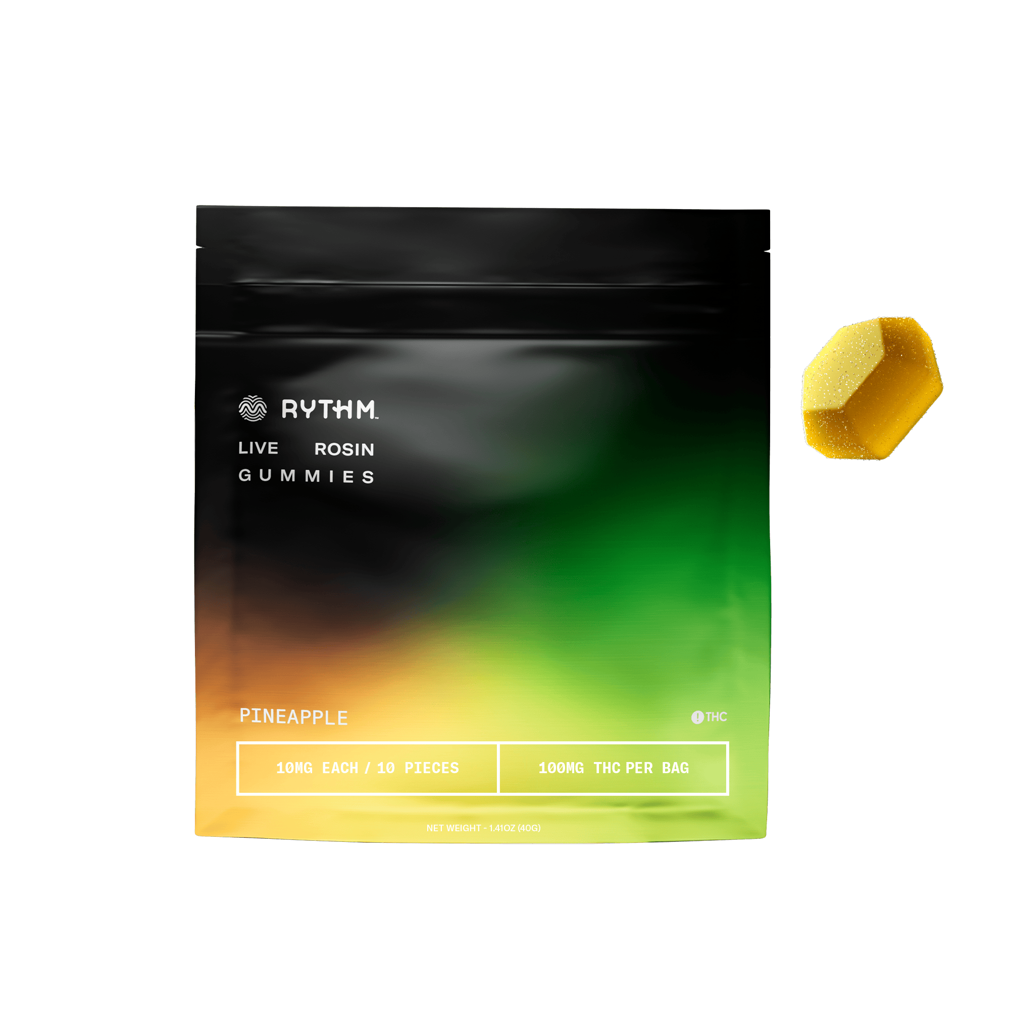 Rythm | Solventless Gummies | Pineapple-Jack Herer | 10pk/100mg Rythm | Solventless Gummies | Pineapple-Jack Herer | 10pk/100mg